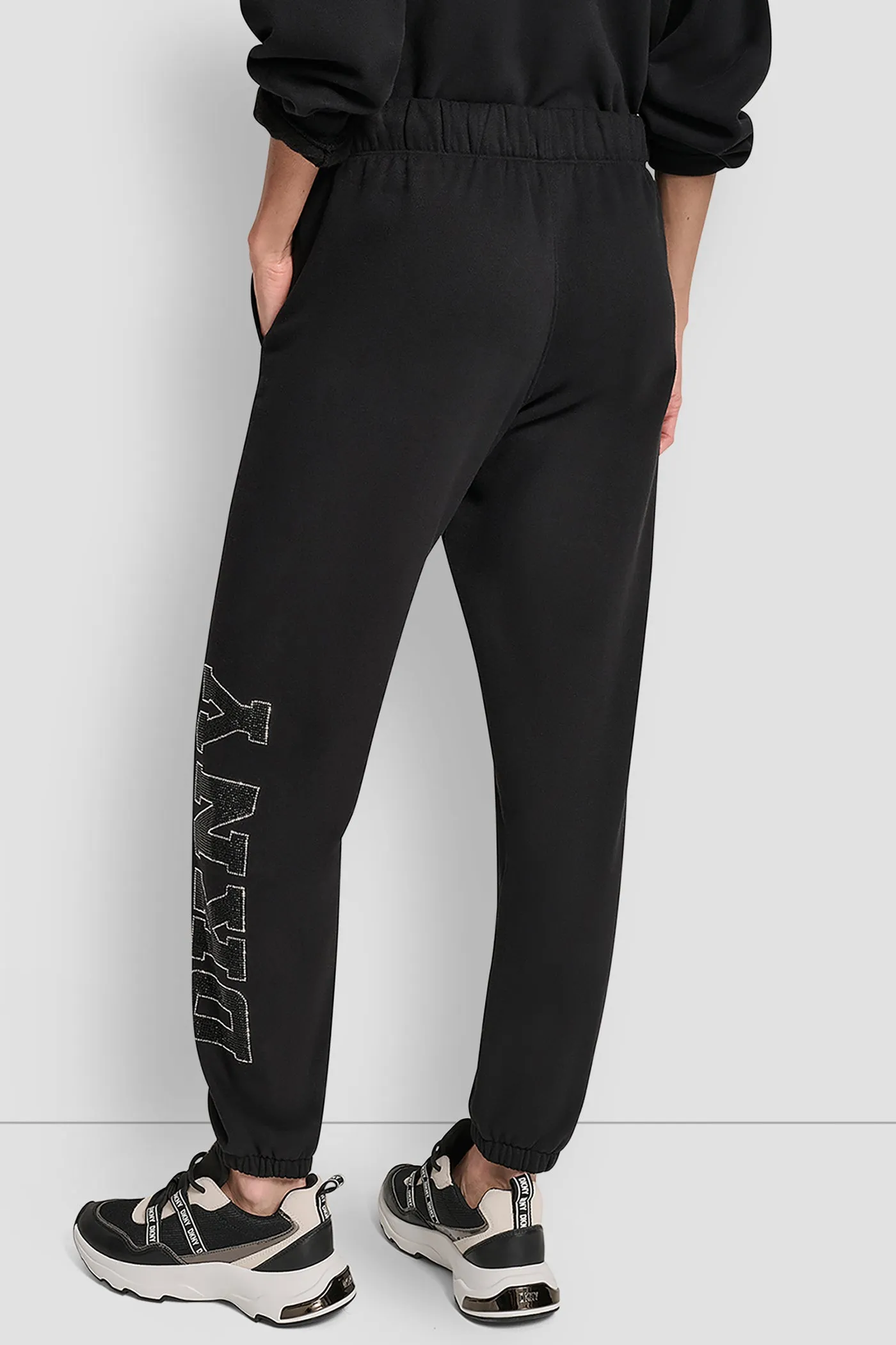 EXPLODED RHINESTONE VARISTY LOGO HIGH RISE RELAXED sold by DKNY product image thumbnail 2