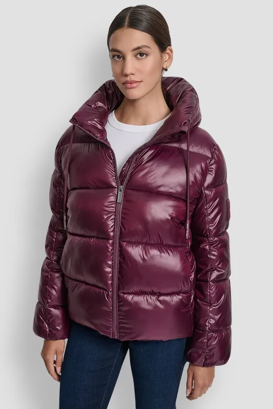 FUNNEL-NECK LIGHTWEIGHT PUFFER JACKET sold by DKNY