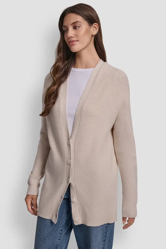 PATCH-EMBELLISHED CARDIGAN sold by DKNY