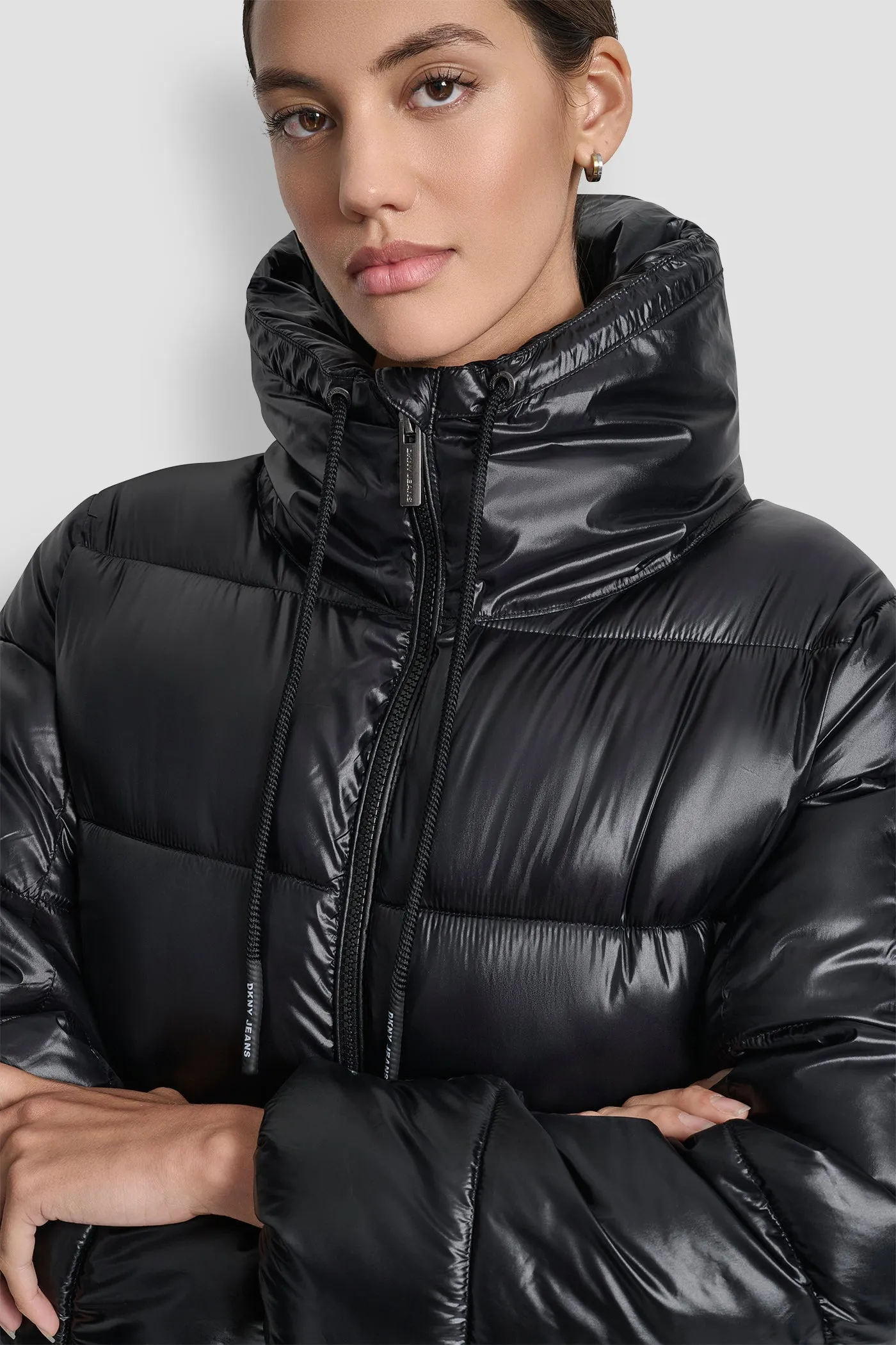 FUNNEL-NECK LIGHTWEIGHT PUFFER JACKET sold by DKNY product image thumbnail 5