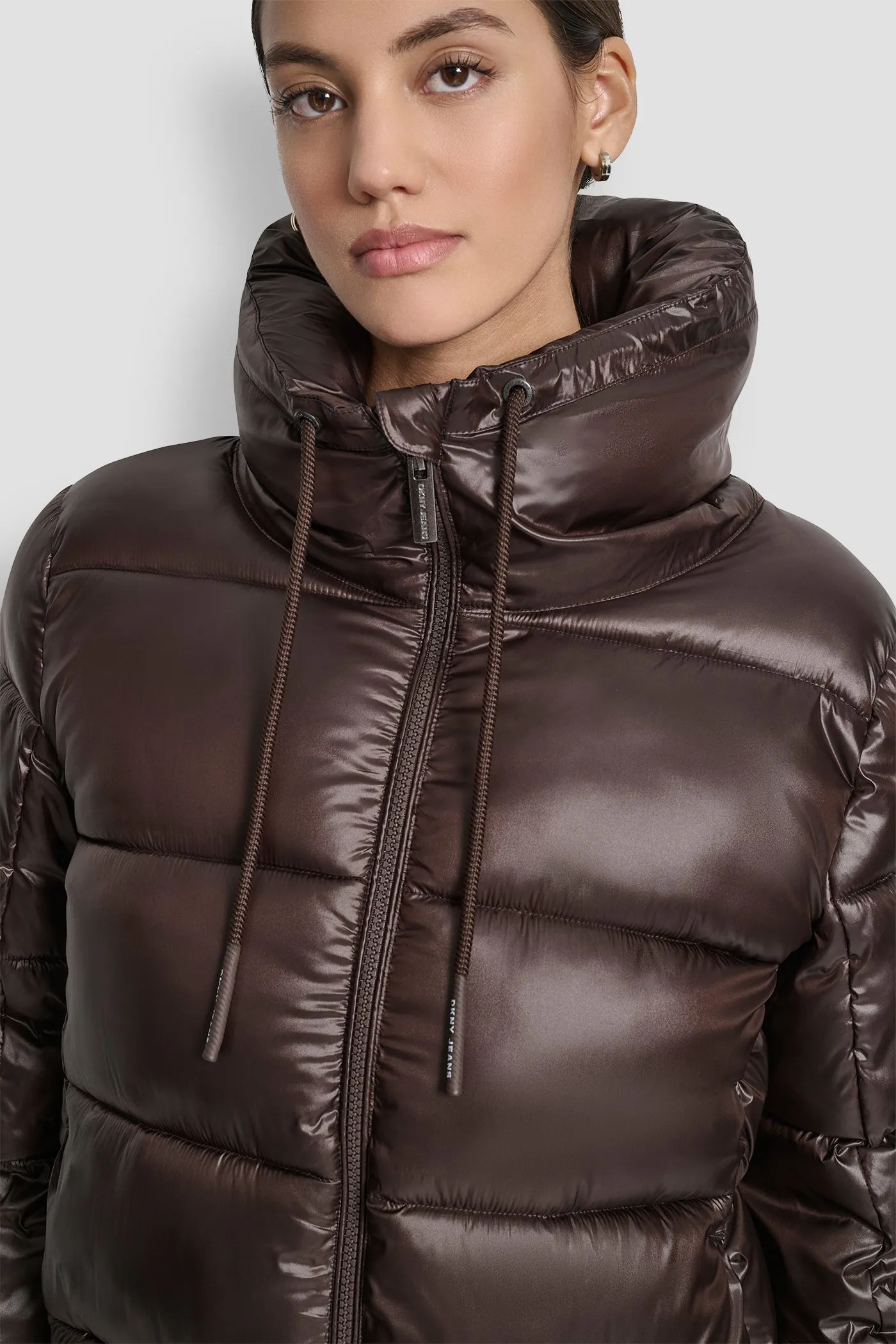 FUNNEL-NECK LIGHTWEIGHT PUFFER JACKET sold by DKNY product image thumbnail 5