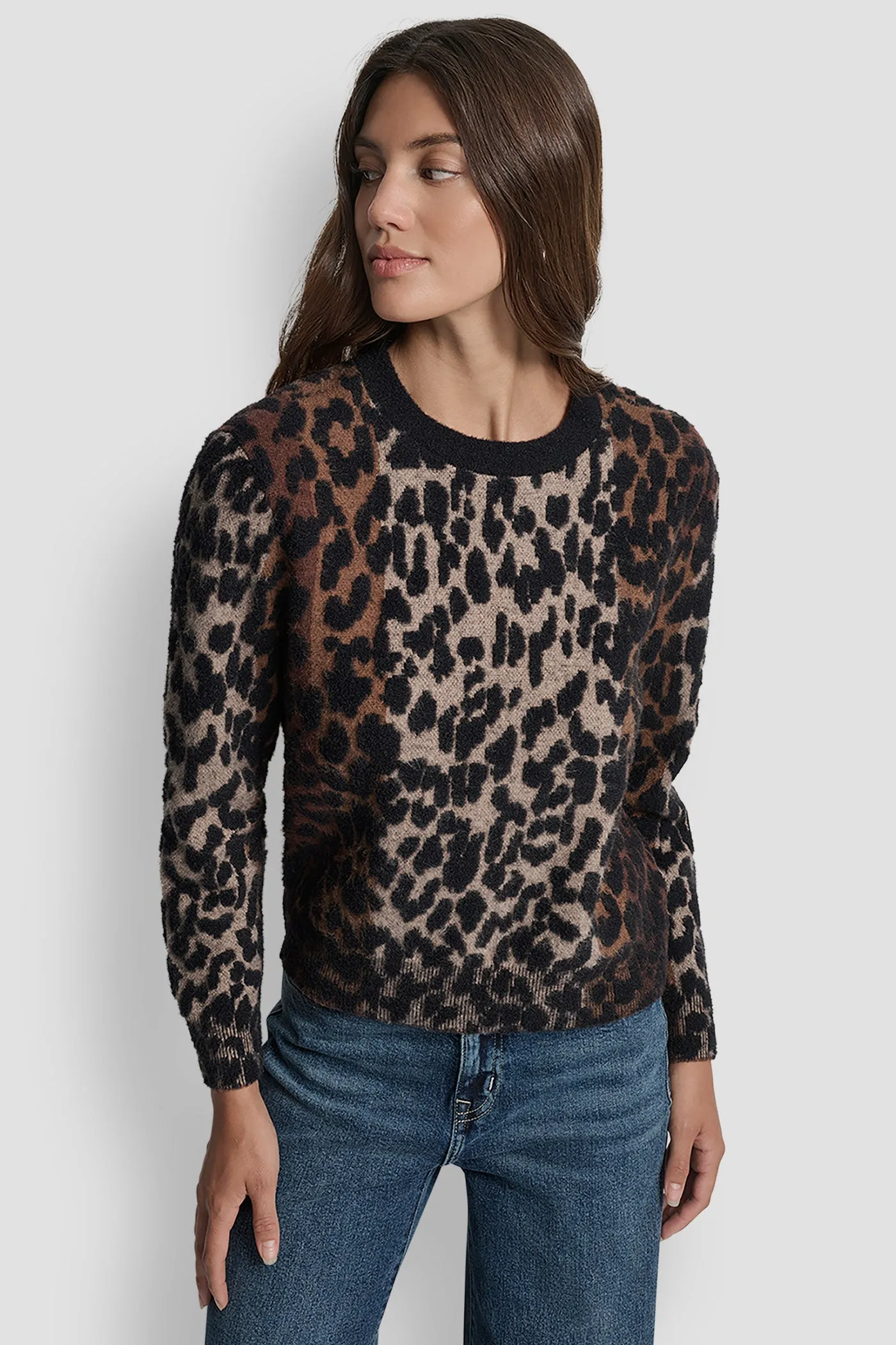 LEOPARD OMBRÉ SWEATER sold by DKNY