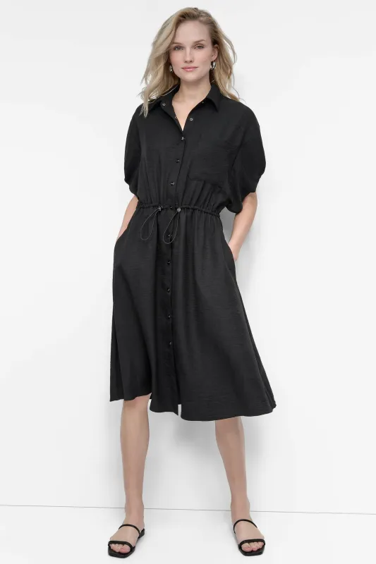 SHORT SLEEVE BUTTON DOWN SHIRT DRESS sold by DKNY