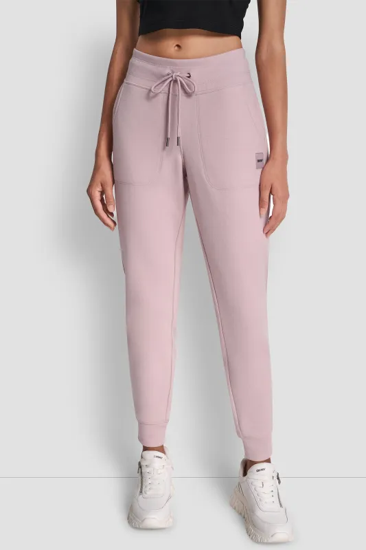 HIGH-RISE LOGO-EMBELLISHED JOGGER sold by DKNY