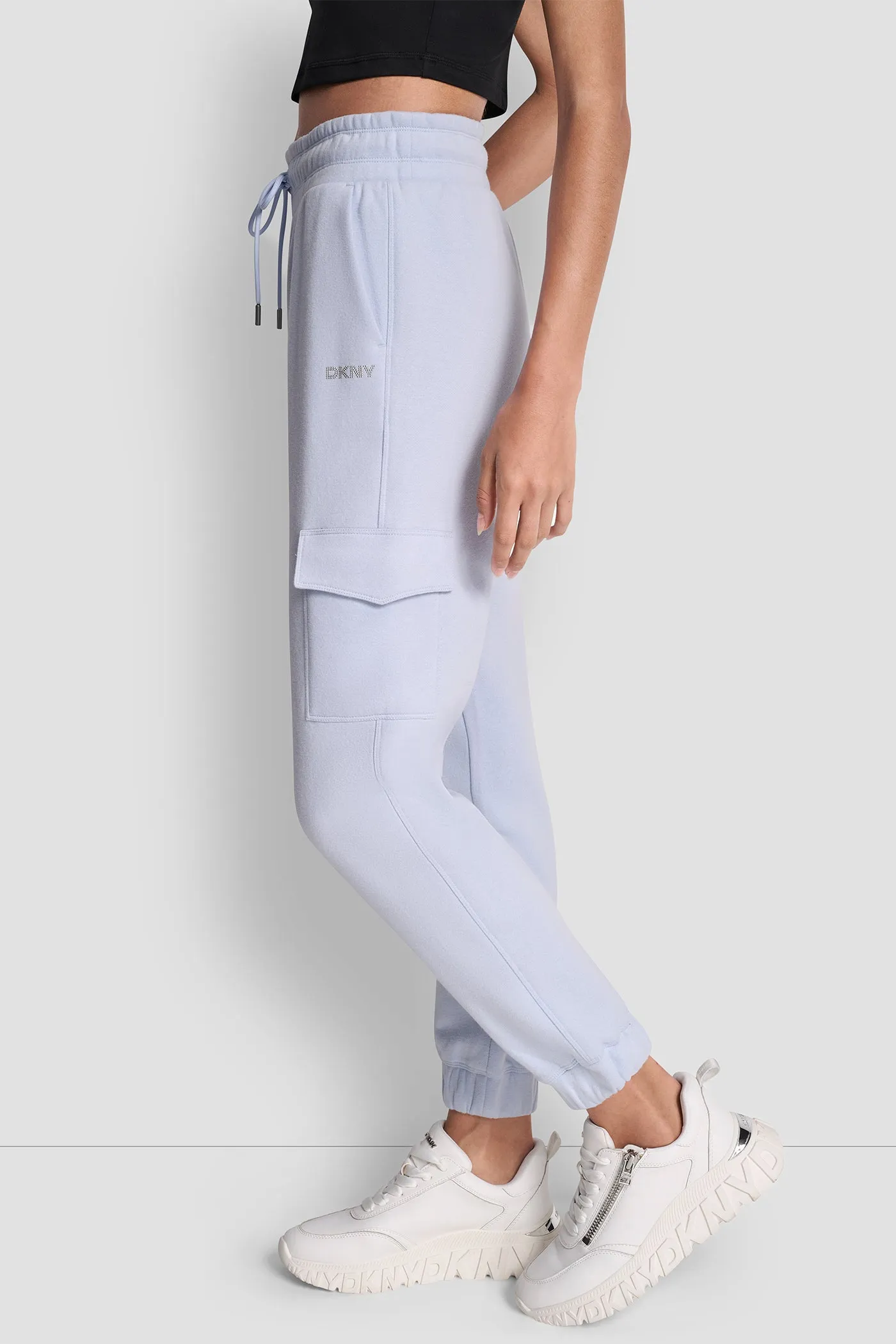 HIGH-RISE STUDDED LOGO SLIM JOGGER sold by DKNY product image thumbnail 4