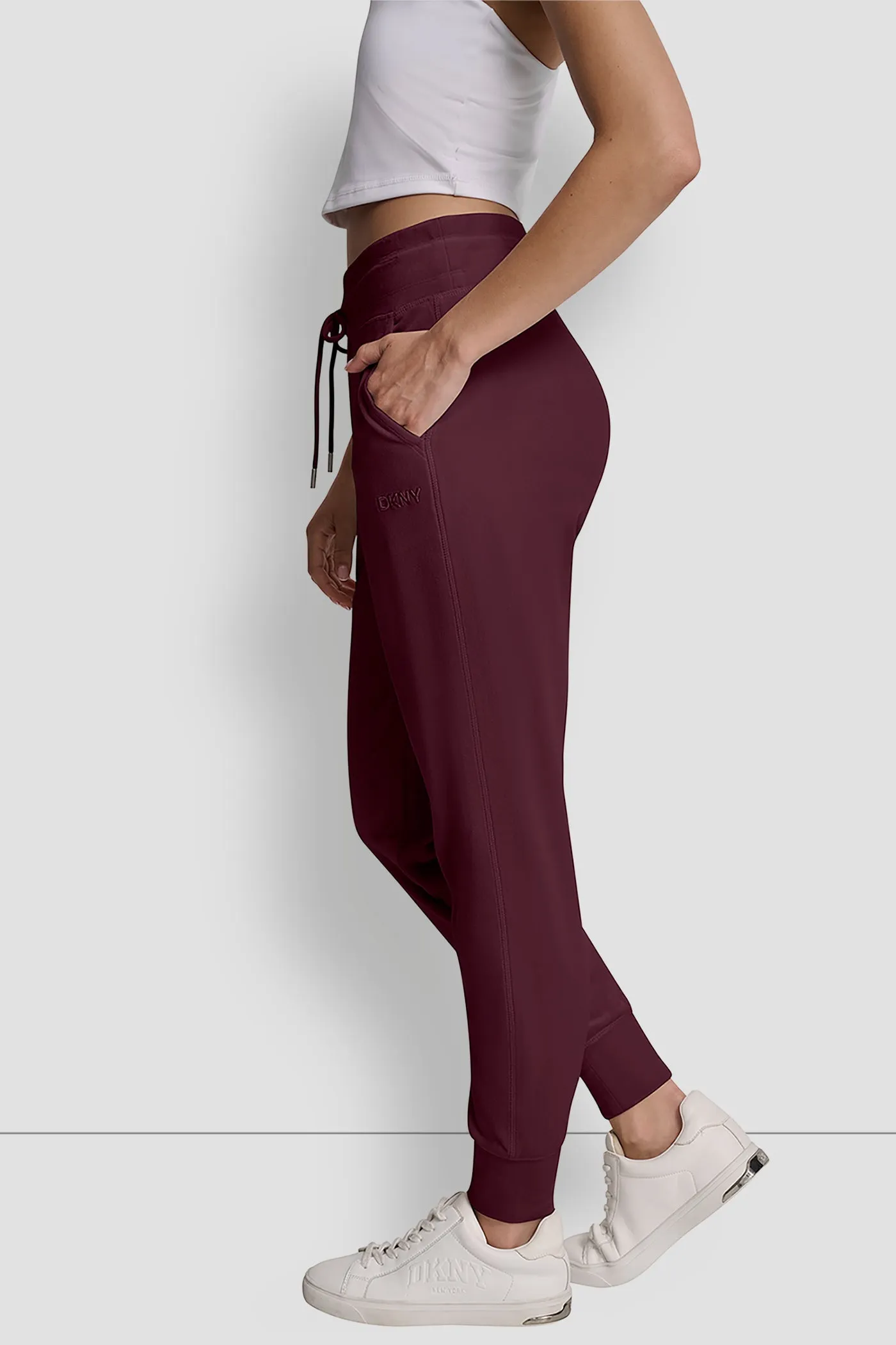 VELOUR HD EMBROIDERY LOGO SLIM FIT JOGGER sold by DKNY product image thumbnail 2