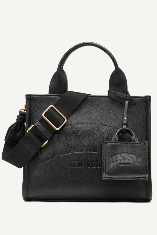 HADLEE SMALL LOGO-EMBOSSED TOTE sold by DKNY