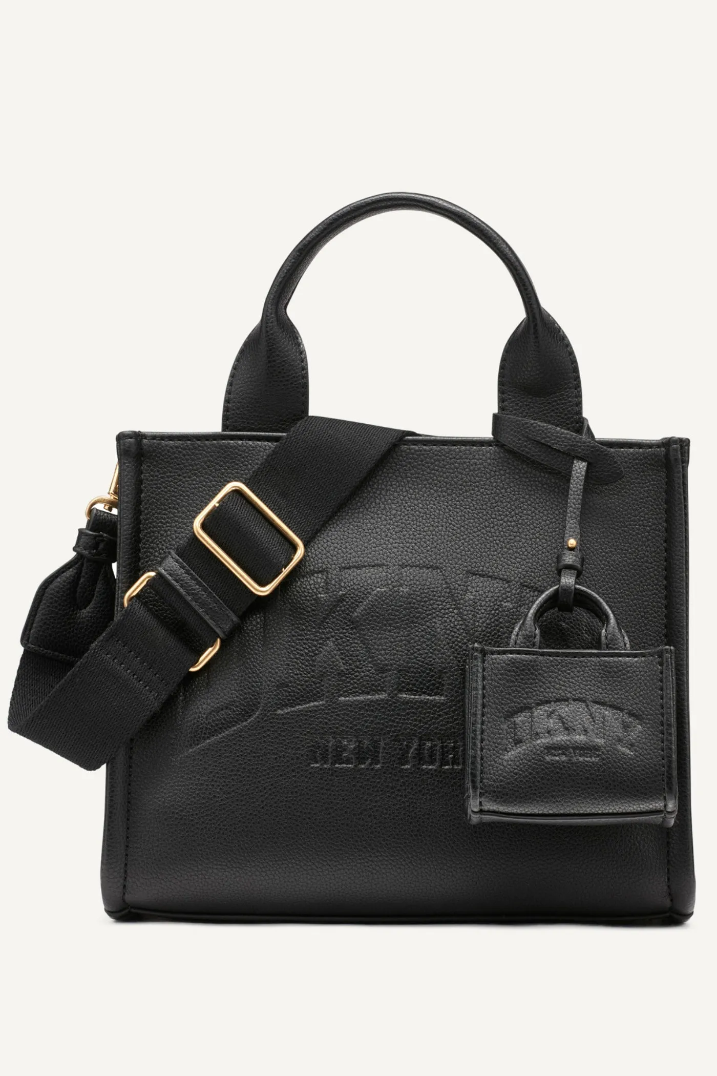 HADLEE SMALL LOGO-EMBOSSED TOTE sold by DKNY