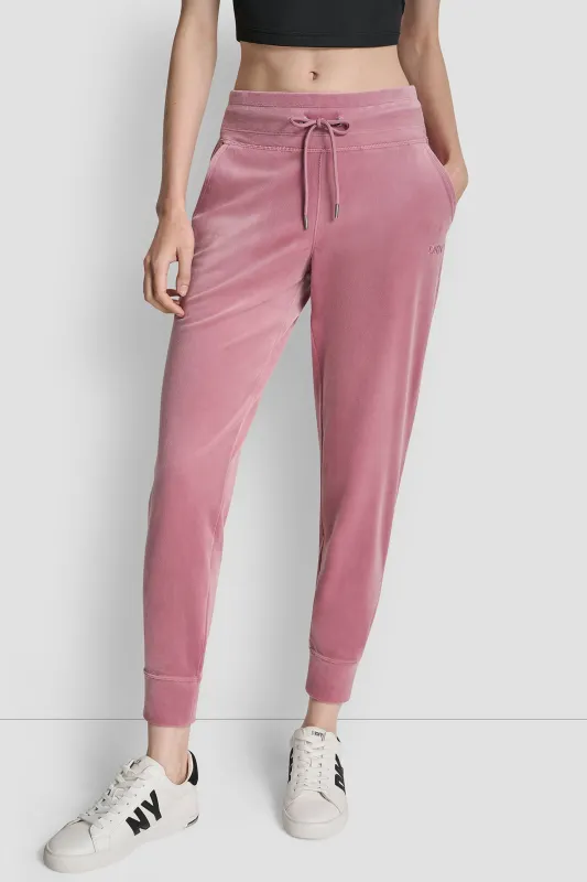 MID-RISE LOGO-EMBROIDERED SLIM JOGGER sold by DKNY