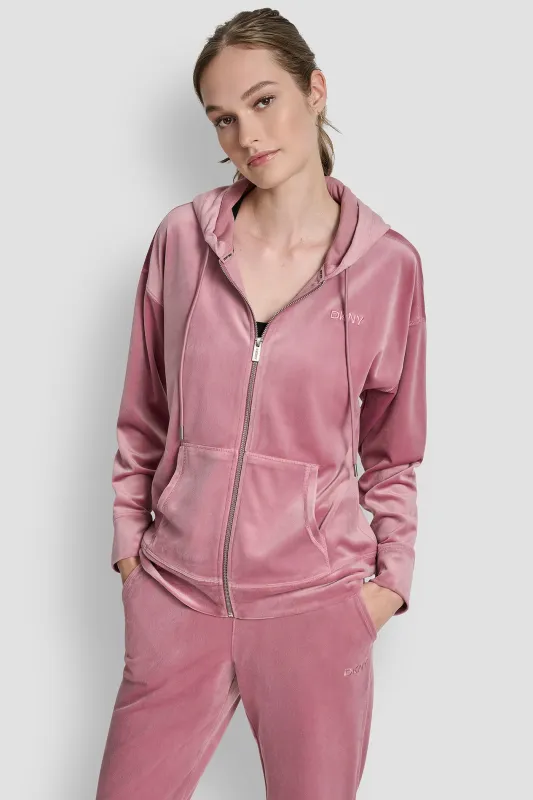 LOGO-EMBROIDERED HOODIE sold by DKNY