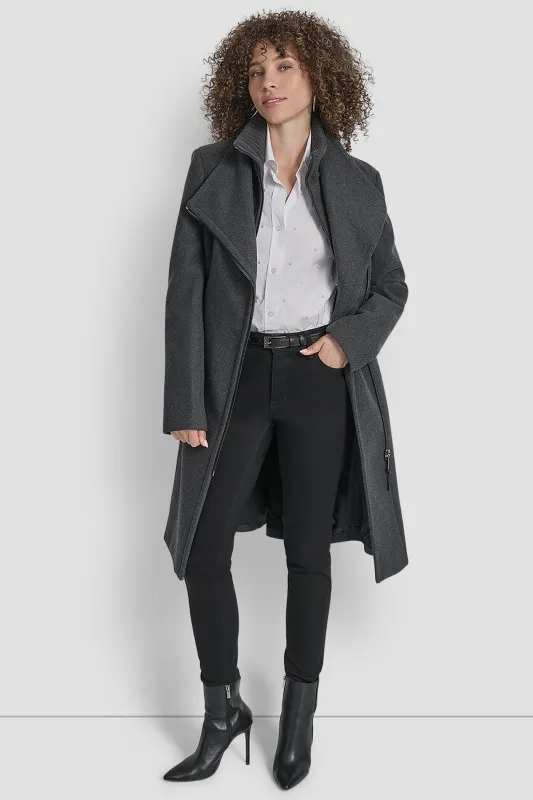 WOOL WRAP JACKET WITH INSERT sold by DKNY