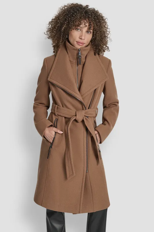 WOOL WRAP JACKET WITH INSERT sold by DKNY