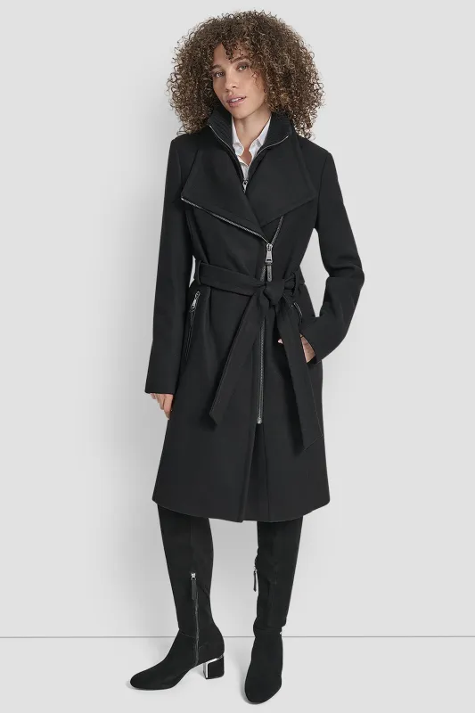 WOOL WRAP JACKET WITH INSERT sold by DKNY