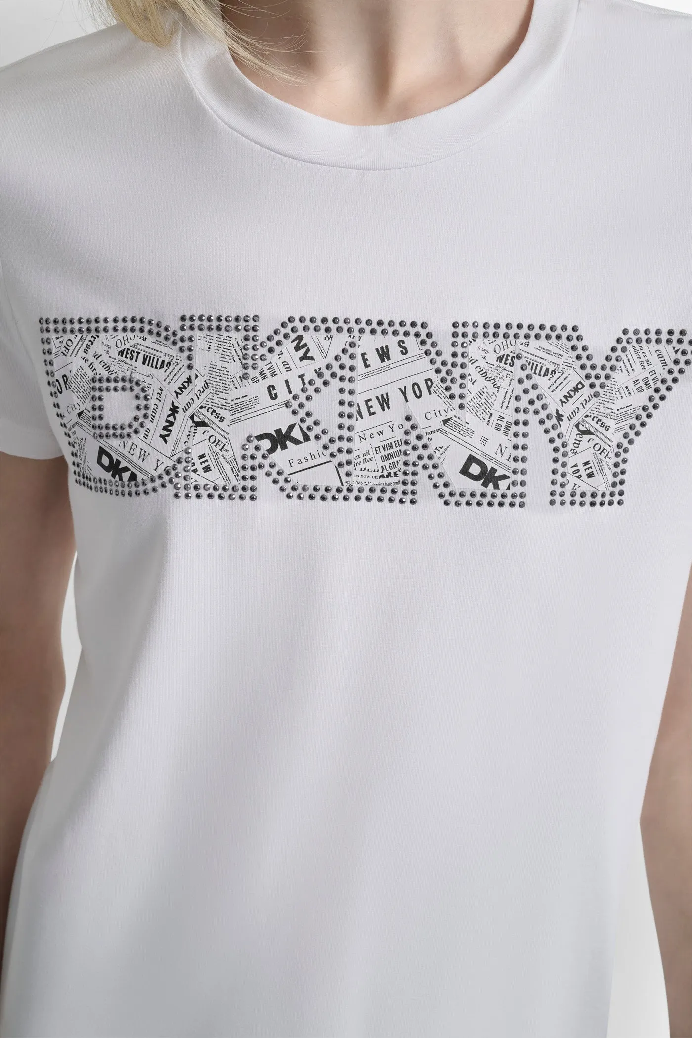 LOGO EMBELLISHED TEE sold by DKNY product image thumbnail 3