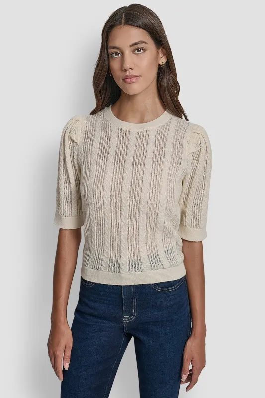 POINTELLE SWEATER sold by DKNY
