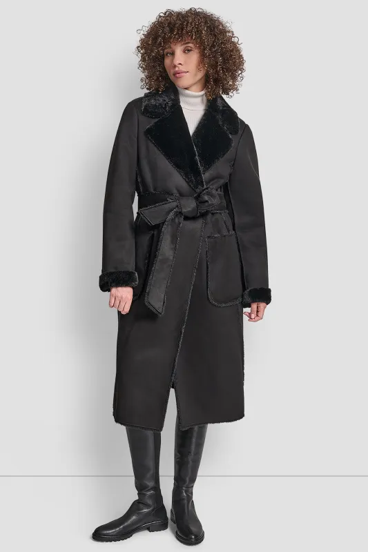 BELTED FAUX SHERLING sold by DKNY