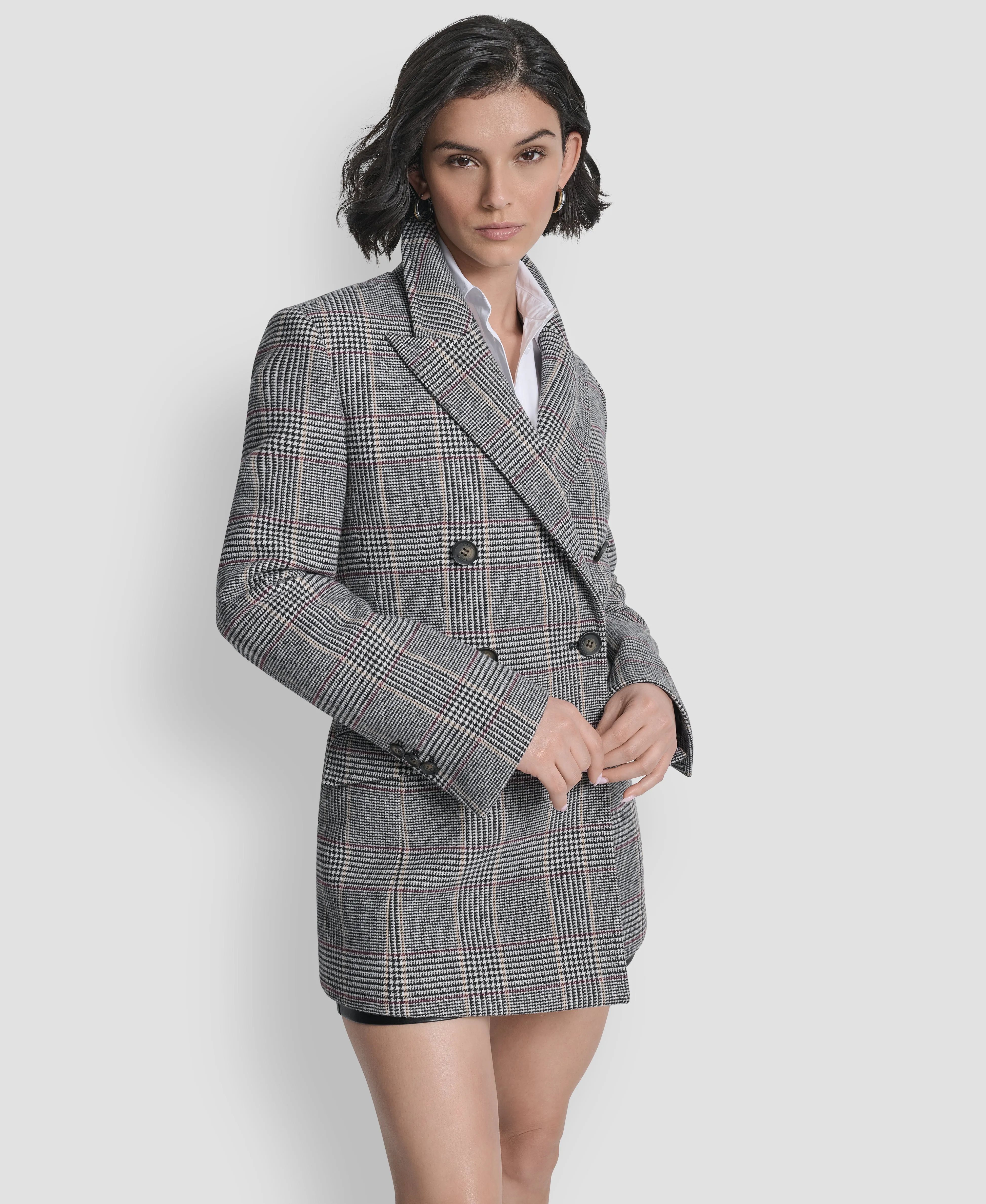 PLAID JACKET WITH BELT sold by DKNY product image thumbnail 3