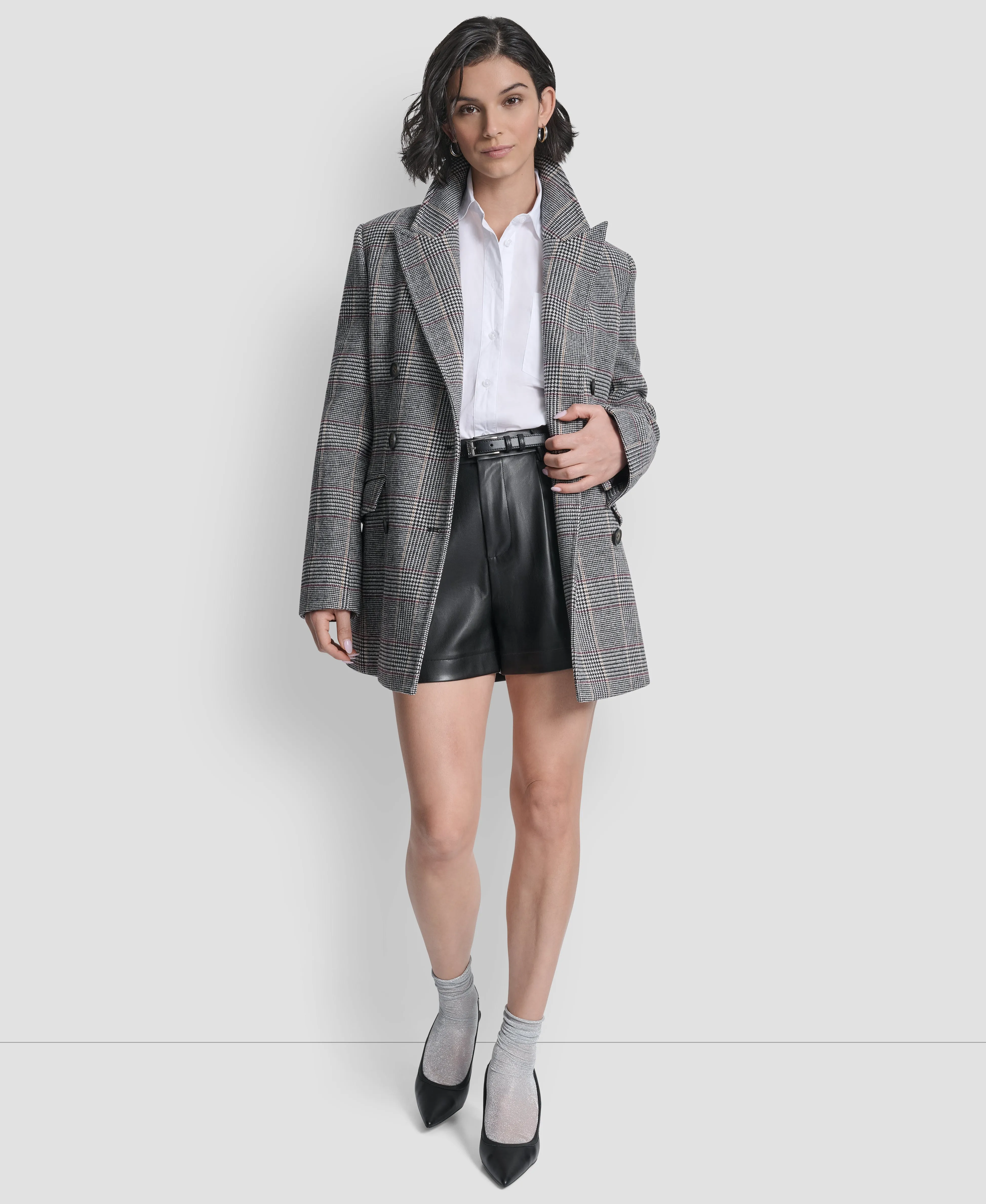 PLAID JACKET WITH BELT sold by DKNY product image thumbnail 5