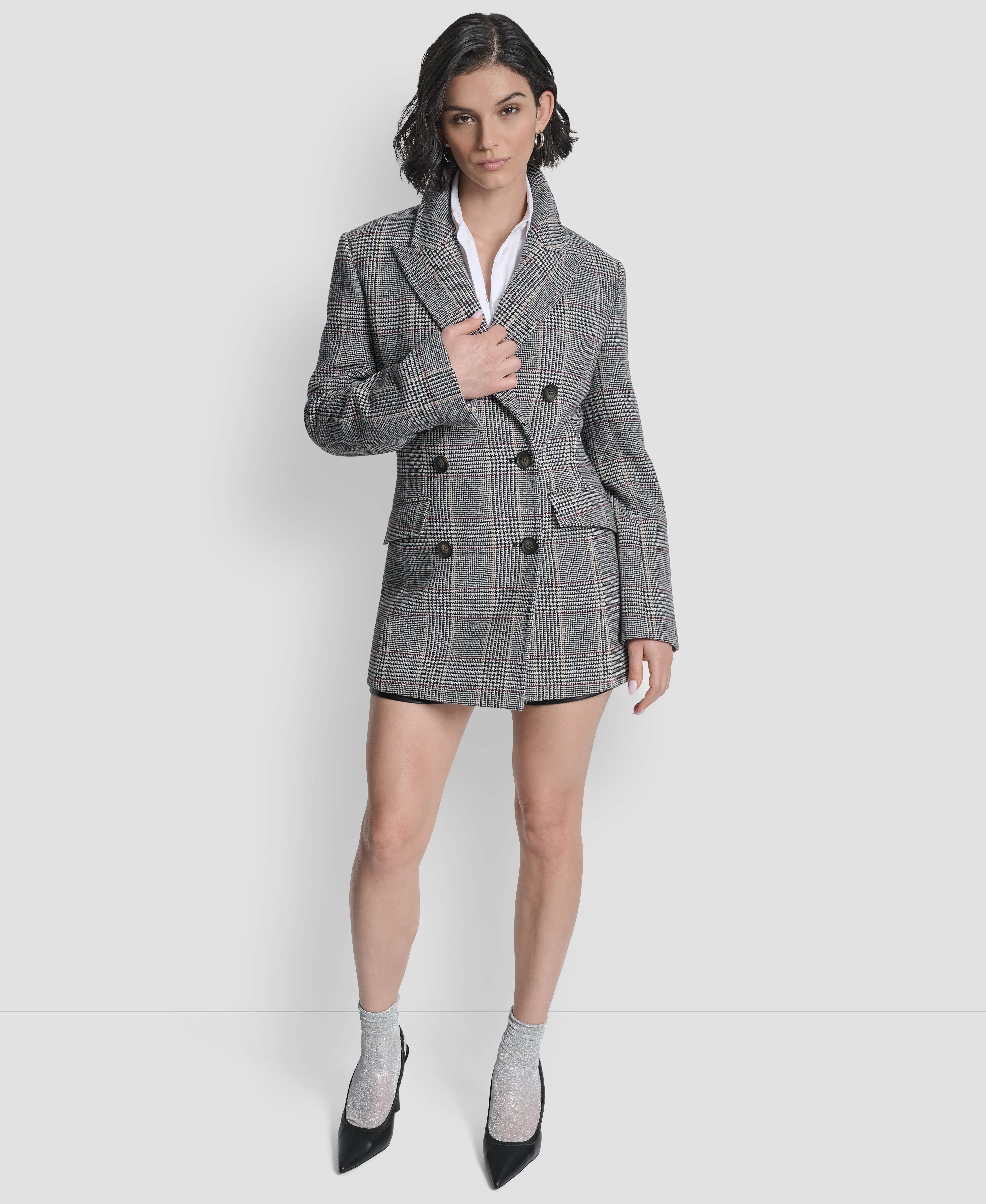 PLAID JACKET WITH BELT sold by DKNY product image thumbnail 4
