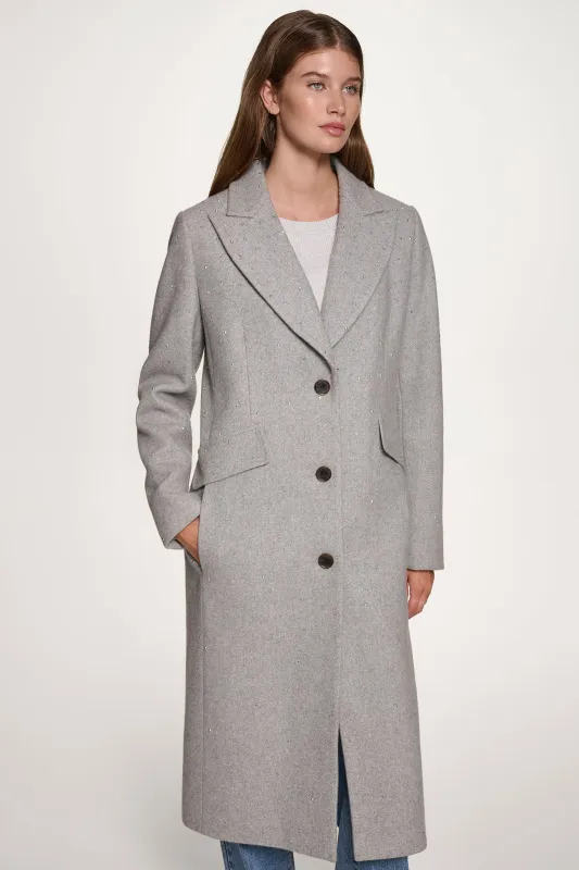 SINGLE BREASTED WOOL COAT sold by DKNY