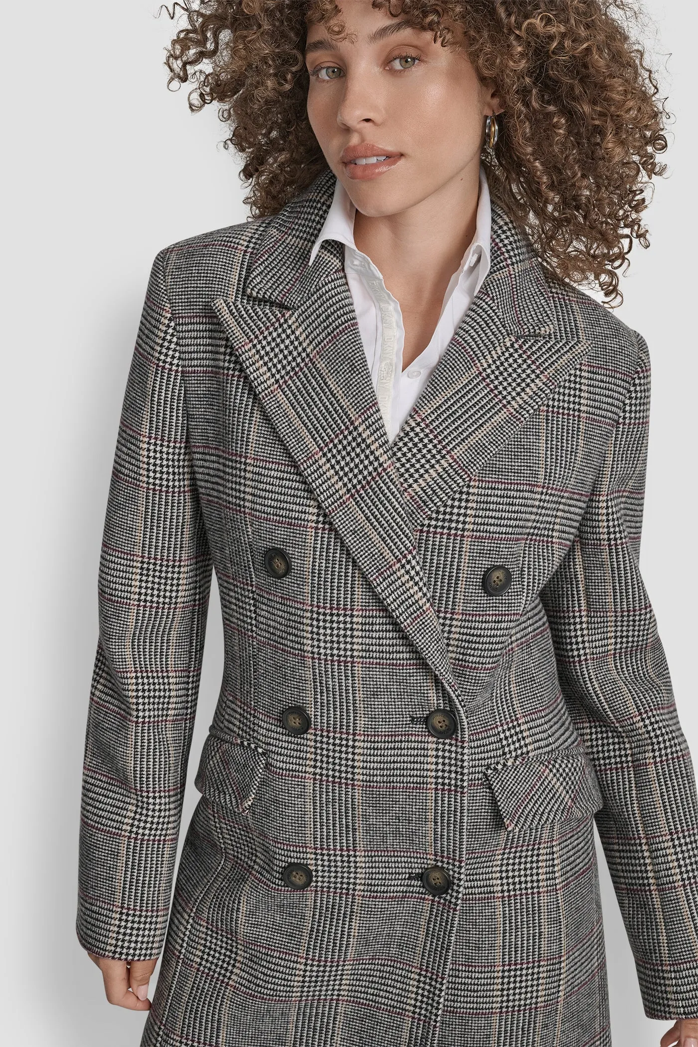 LONG PLAID JACKET sold by DKNY product image thumbnail 4