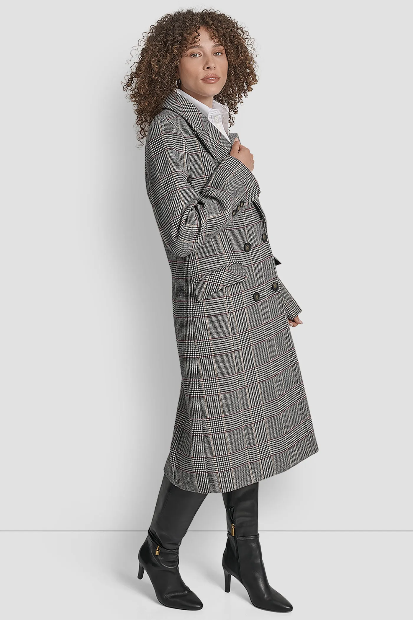 LONG PLAID JACKET sold by DKNY product image thumbnail 3