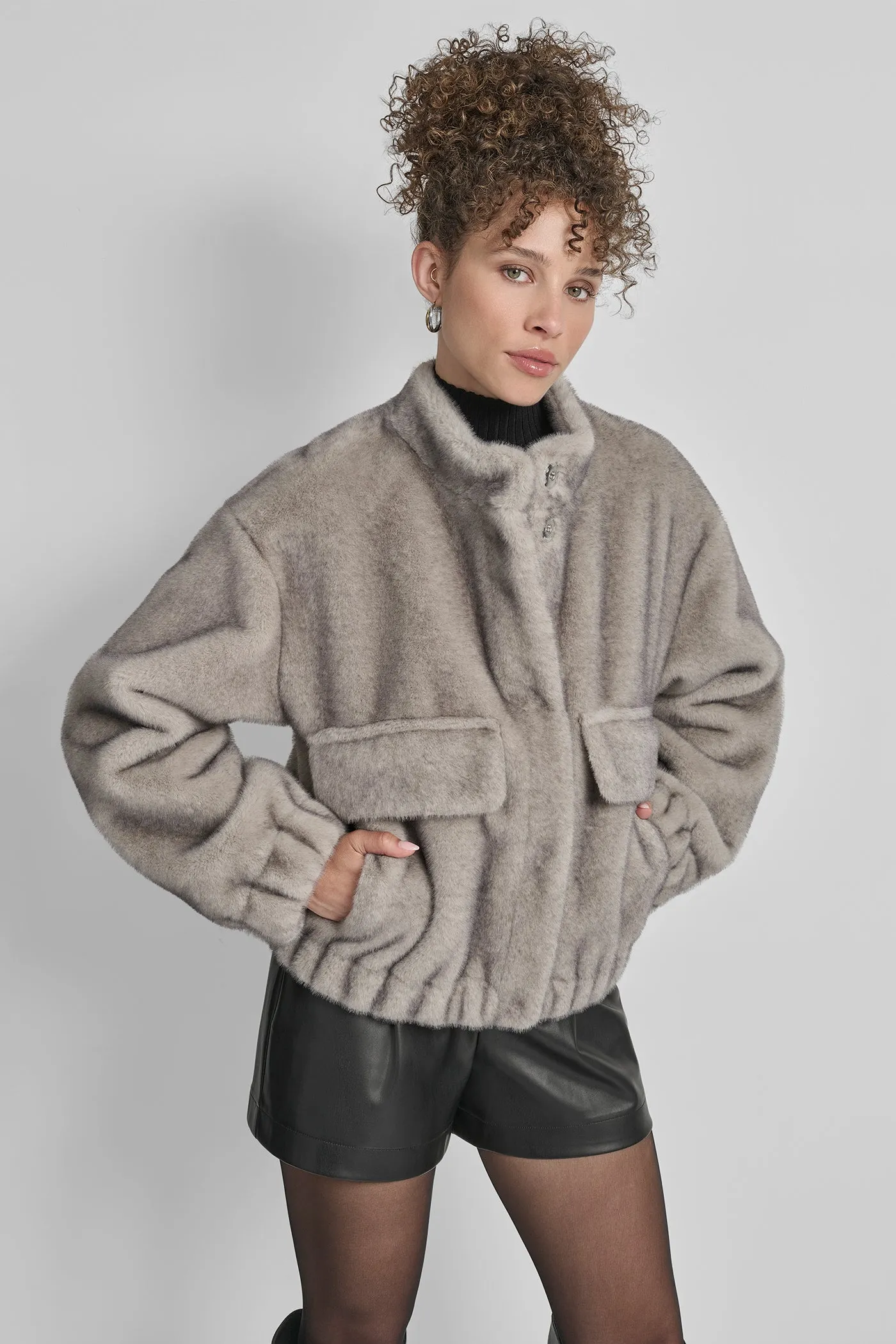 FAUX MINK BONDED SHEARLING sold by DKNY