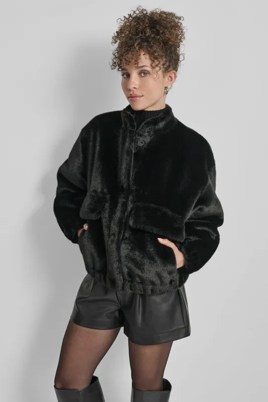 FAUX MINK BONDED SHEARLING sold by DKNY
