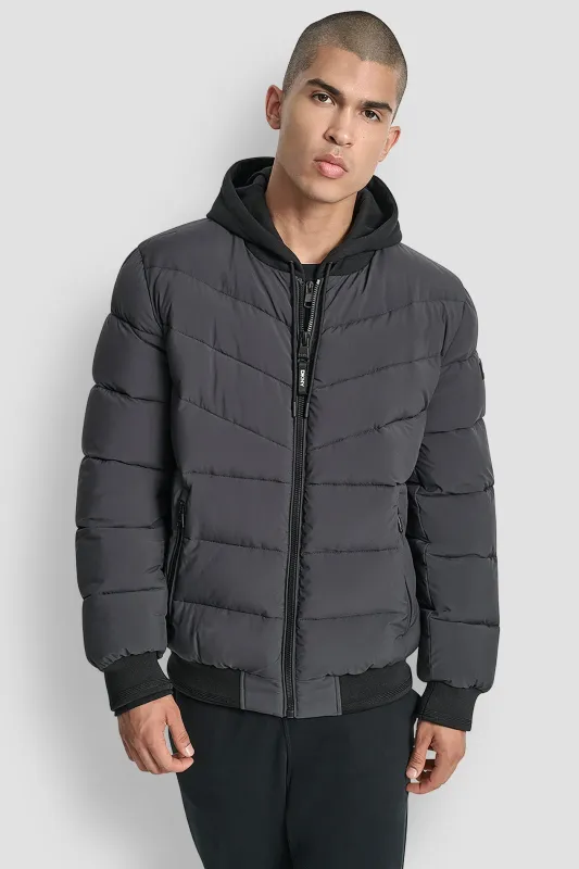 STRETCH BOMBER JACKET sold by DKNY