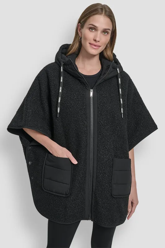 DKNY HOODED BOUCLE CAPE sold by DKNY