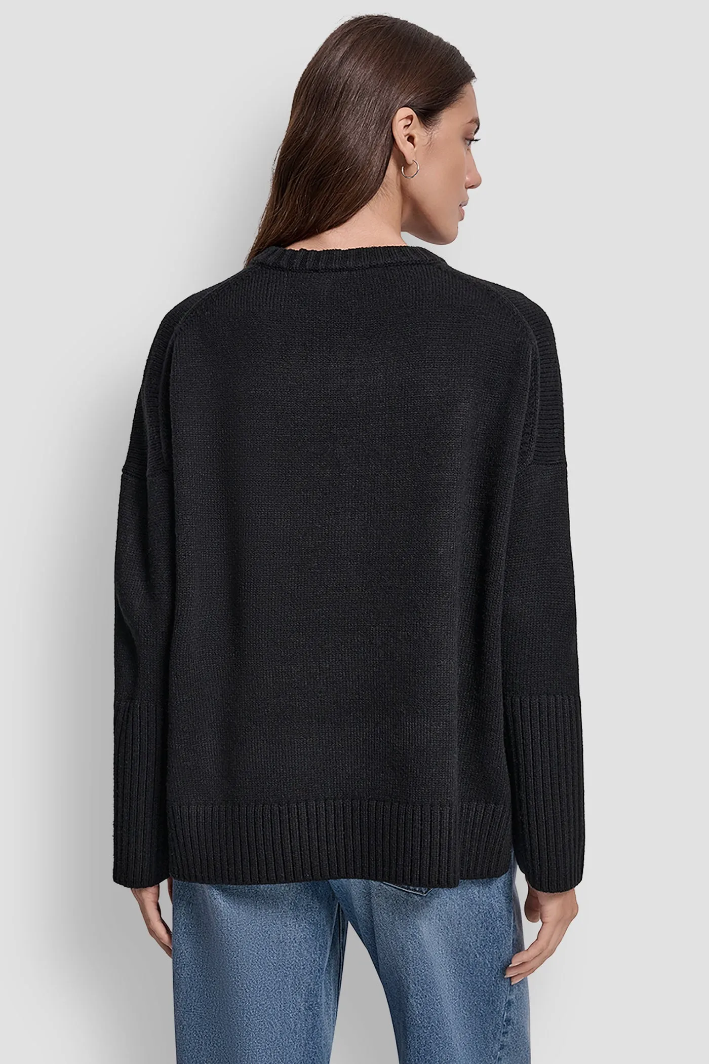 VARSITY LOGO INTARSIA CREW NECK RELAXED SWEATER sold by DKNY product image thumbnail 2