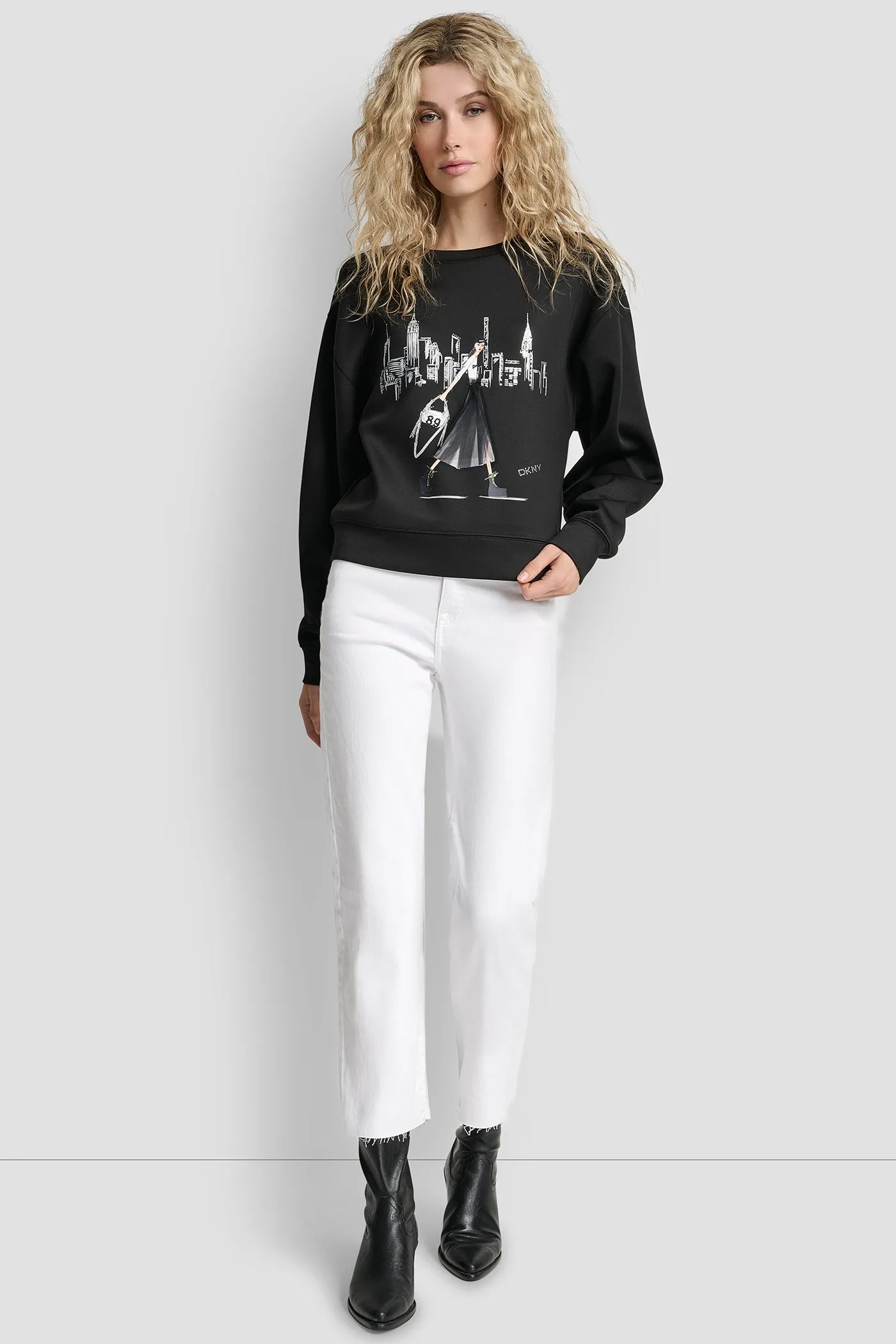 LONG SLEEVE NEW YORK GIRLS TRIP SWEATSHIRT sold by DKNY product image thumbnail 3