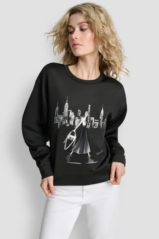 LONG SLEEVE NEW YORK GIRLS TRIP SWEATSHIRT sold by DKNY