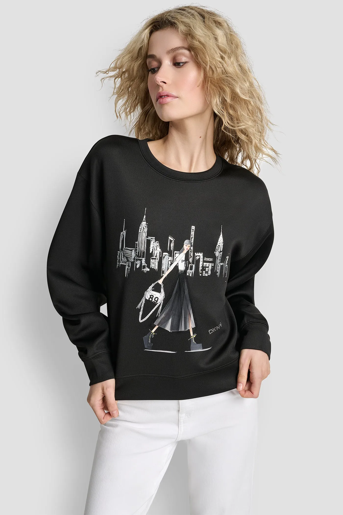 LONG SLEEVE NEW YORK GIRLS TRIP SWEATSHIRT sold by DKNY