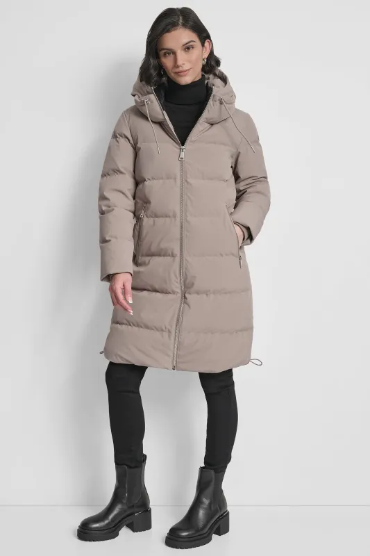 DOWN FILLED MAXI LENGTH PUFFER WITH HOOD sold by DKNY