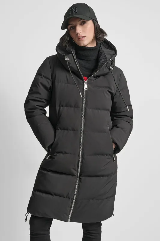 DOWN FILLED MAXI LENGTH PUFFER WITH HOOD sold by DKNY
