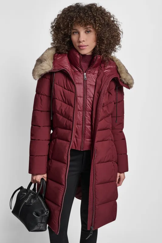 BIBBED ZIP FRONT PUFFER sold by DKNY