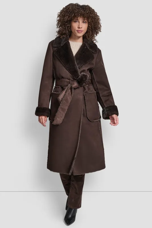 BELTED FAUX SHERLING sold by DKNY