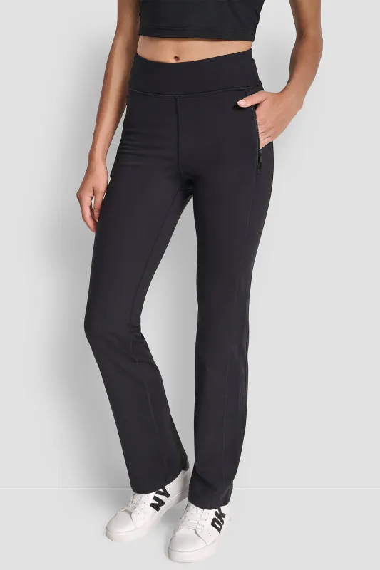 ALPINE FITNESS HIGH WAIST BOOT CUT PANT WITH LOCK made by DKNY