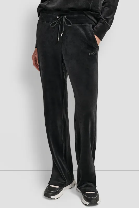 VELOUR HD EMBROIDERY LOGO TRACK PANT sold by DKNY