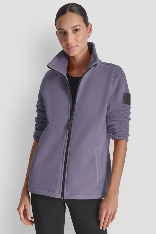 TECH FLEECE JACKET WITH MATTE SHINE LOGO SLEEVE PATCH sold by DKNY