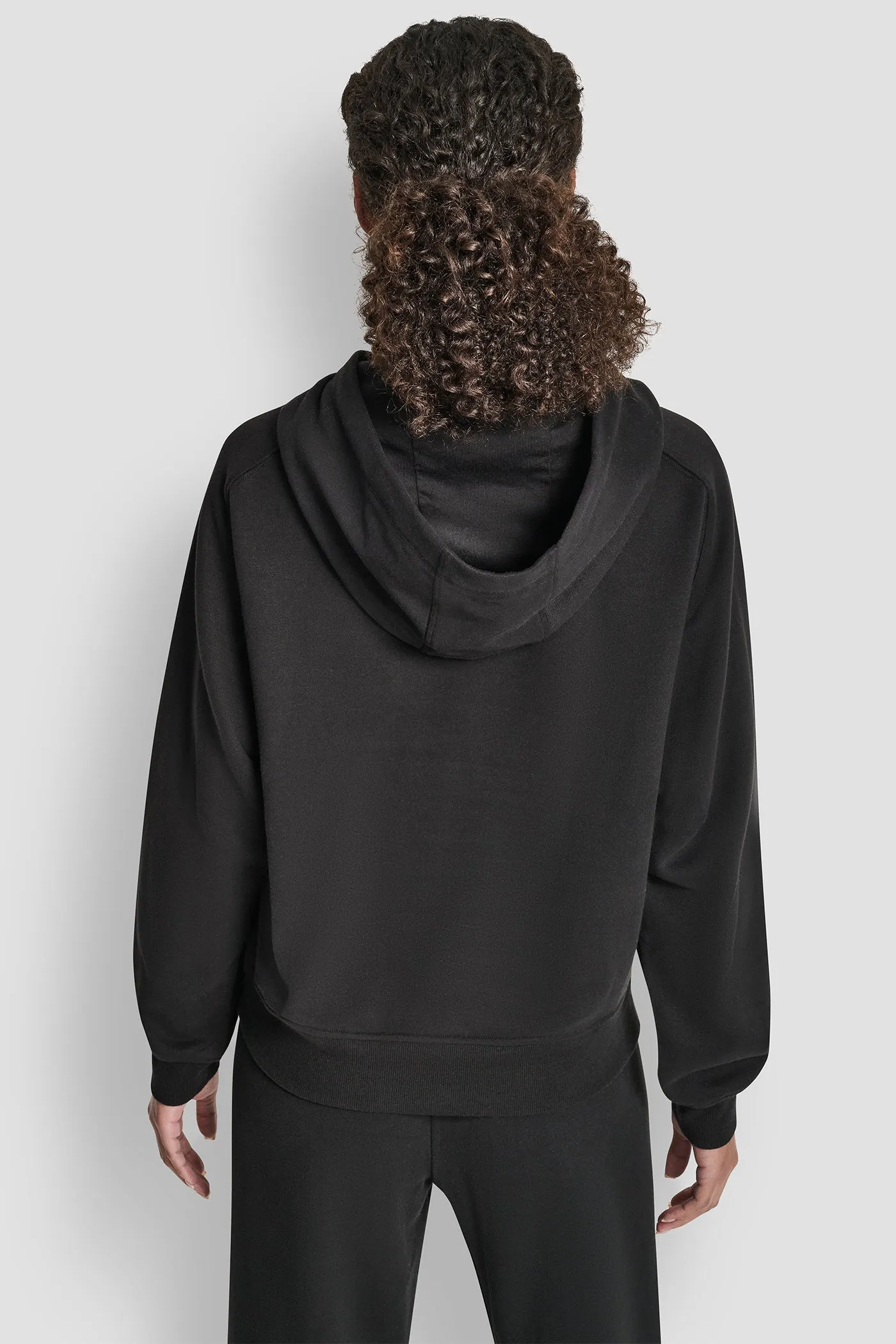OVERSIZED FLOCKED LOGO PULLOVER HOODIE sold by DKNY product image thumbnail 2