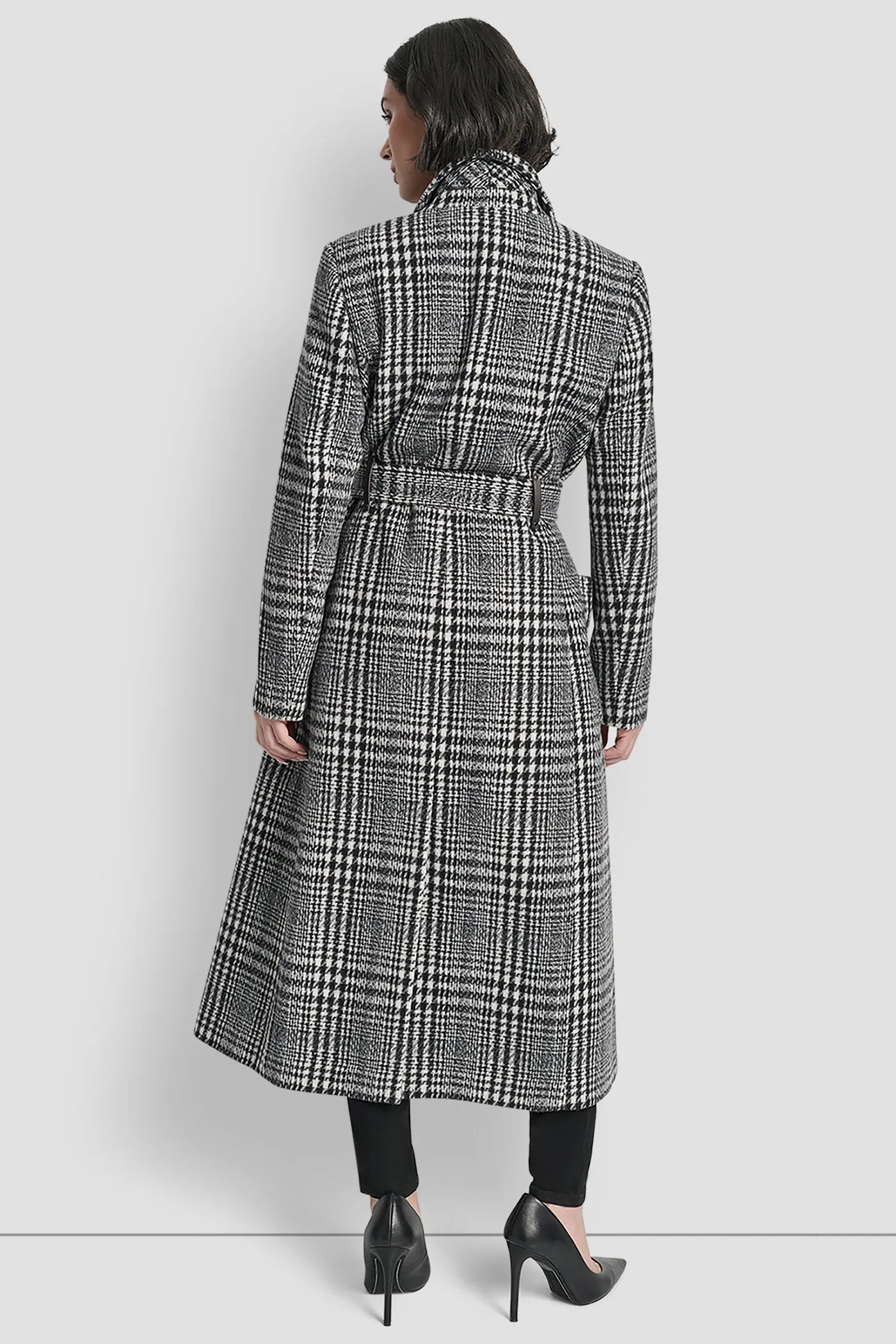 LONG WOOL TAILORED TIE WAIST COAT sold by DKNY product image thumbnail 2