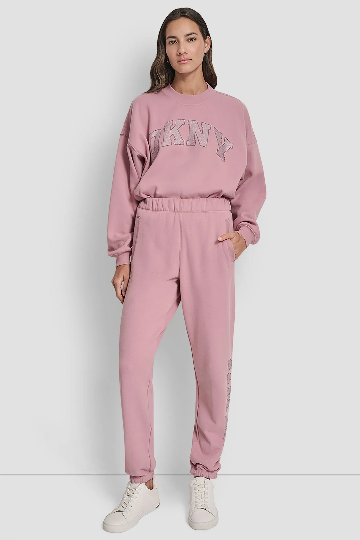 EXPLODED RHINESTONE VARISTY LOGO HIGH RISE RELAXED sold by DKNY product image thumbnail 5