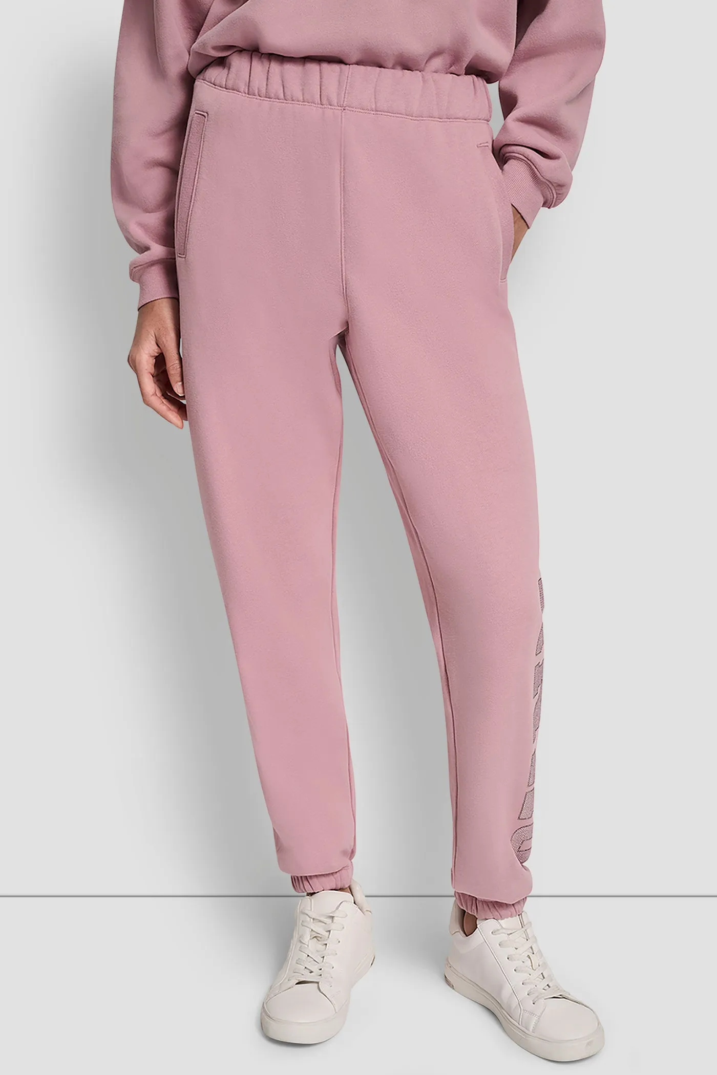 EXPLODED RHINESTONE VARISTY LOGO HIGH RISE RELAXED sold by DKNY