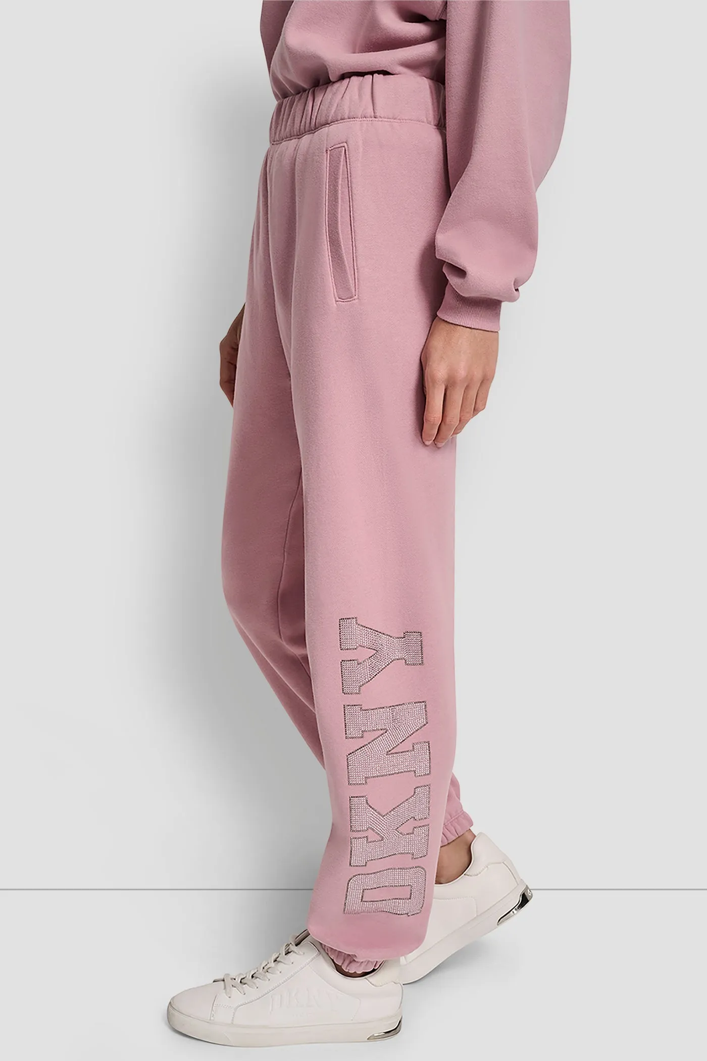 EXPLODED RHINESTONE VARISTY LOGO HIGH RISE RELAXED sold by DKNY product image thumbnail 3