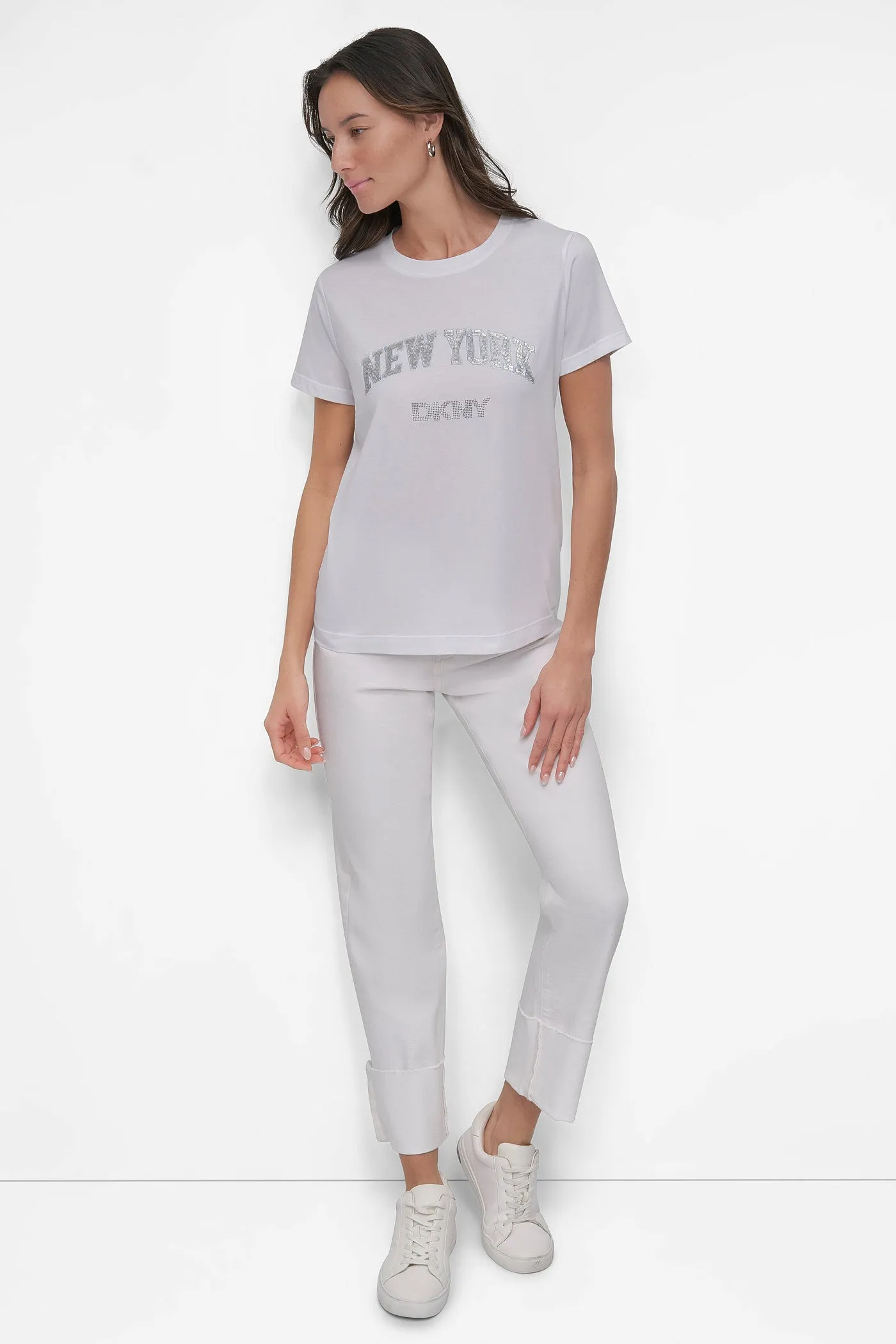 DKNY RHINESTONE STUD LOGO TEE sold by DKNY product image thumbnail 5