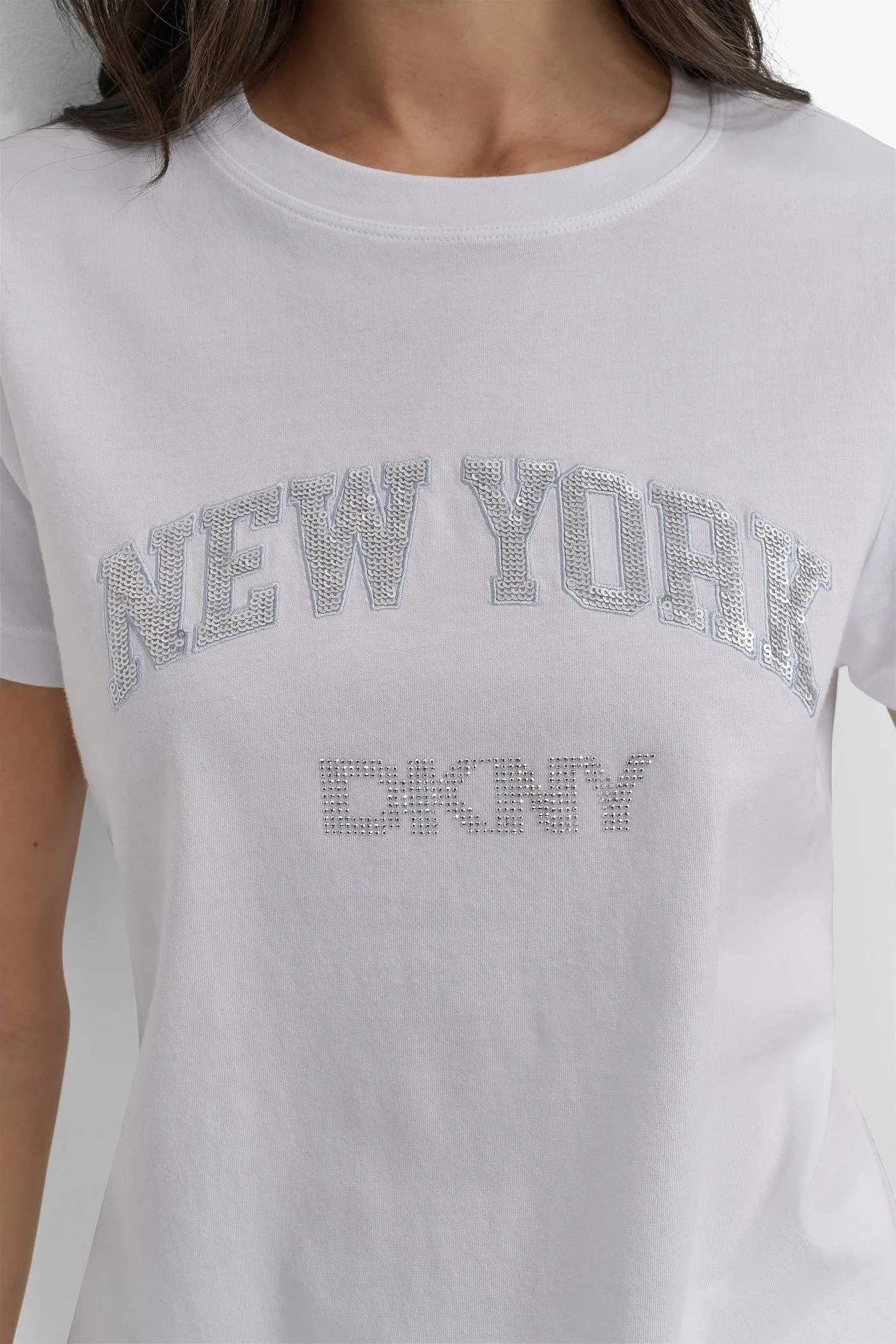 DKNY RHINESTONE STUD LOGO TEE sold by DKNY product image thumbnail 4