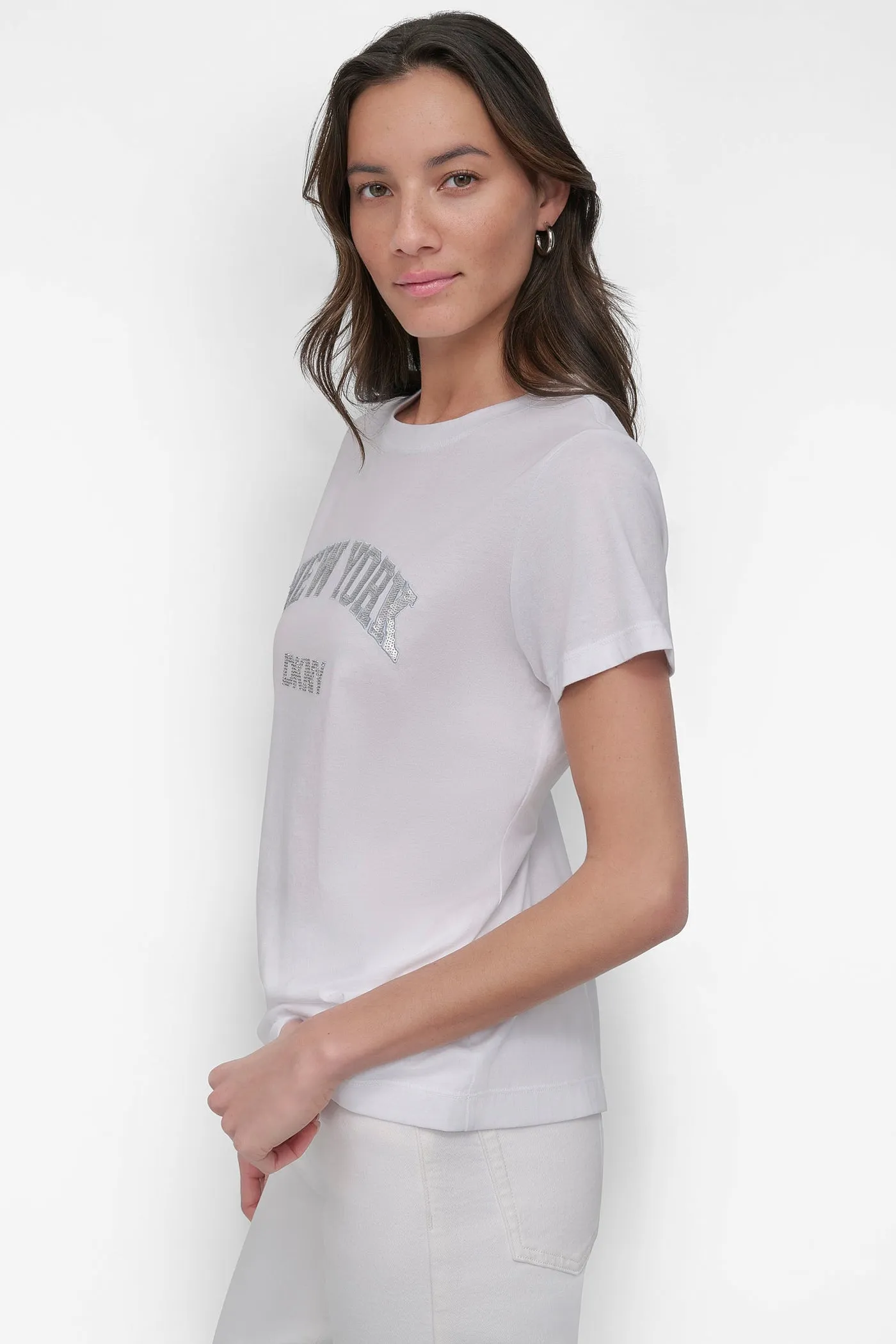 DKNY RHINESTONE STUD LOGO TEE sold by DKNY product image thumbnail 3