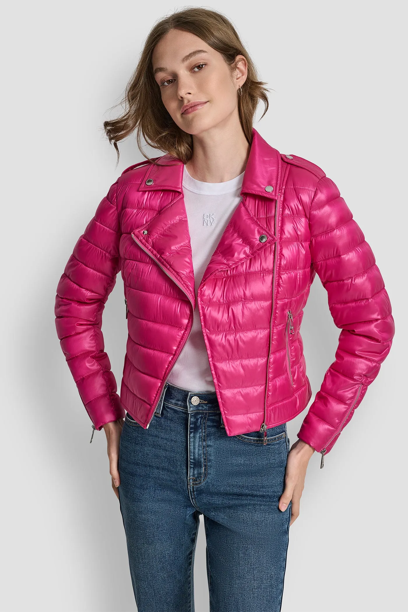 MOTO-STYLE PUFFER JACKET sold by DKNY product image thumbnail 4